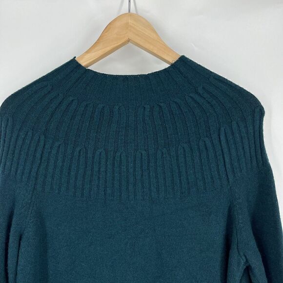 by Anthropologie Sweater Size Medium Womens Hunter Green Welford Tunic Knit Mock - Picture 5 of 8